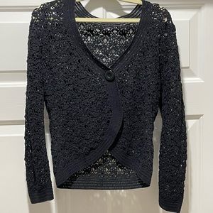 Host Pick! Talbots Petite 2P bolero shrug black sweater EUC dressy or casual